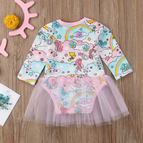 Pañalero Mameluco De Niña Tipo Body Con Volante De Tul