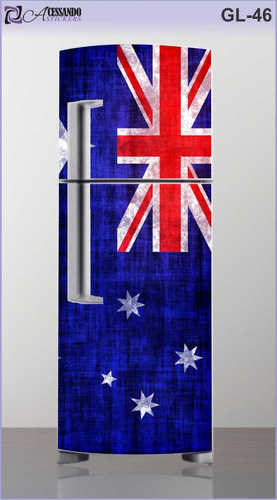 Adesivo Envelopar Frente Da Geladeira Bandeira Austrália New
