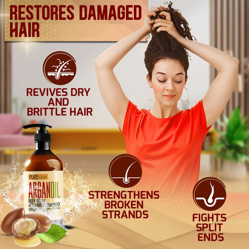 Shampoo Con Aceite De Argán Marroquí Pure Nature 500ml