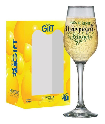 Taça De Vidro, Taça Champanhe com Frases Akron 240ml, Ruvolo