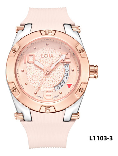Reloj Mujer Loix® L1103-3 Beige Con Oro Rosa Casual