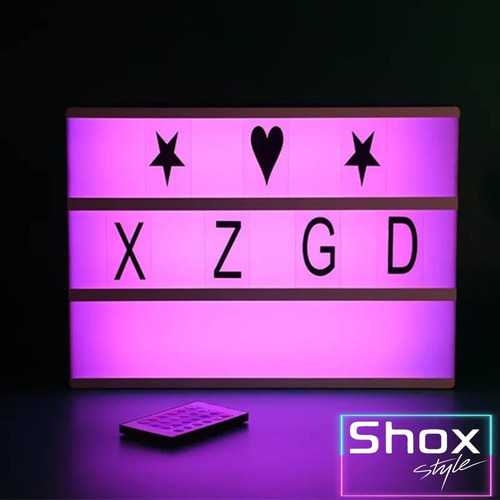 Imagen 3 de 10 de Cartel Luminoso Led Control Remoto Letras Emoji Lightbox Usb