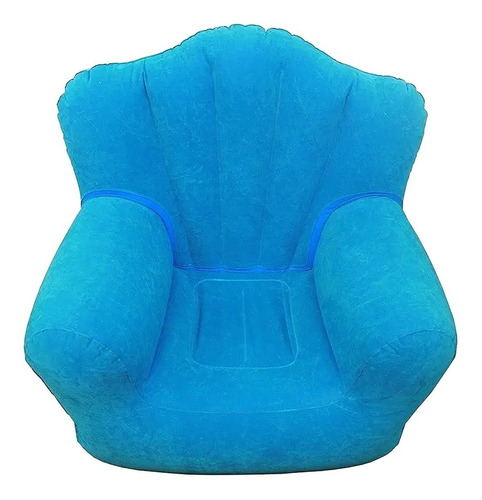 Imagen 1 de 10 de Sillon Sofa Inflable Azul Simil Pana Interior Exterior