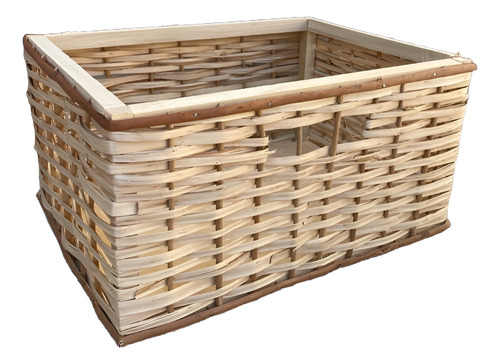 Cajon Canasto Cesto Mimbre Natural 40x30x20 - Pack X5 Marrón Claro