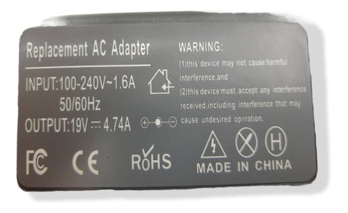 Imagen 4 de 4 de Cargador Premium Toshiba 19v 4.7a