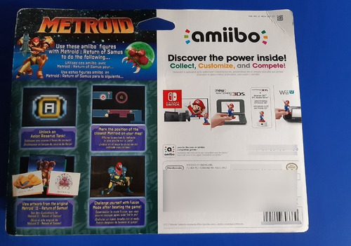 Amiibo Samus Aran & Metroid Set Doble Nuevo