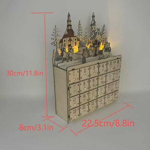 Calendario De Adviento De Madera Para Navidad, Decoraciones