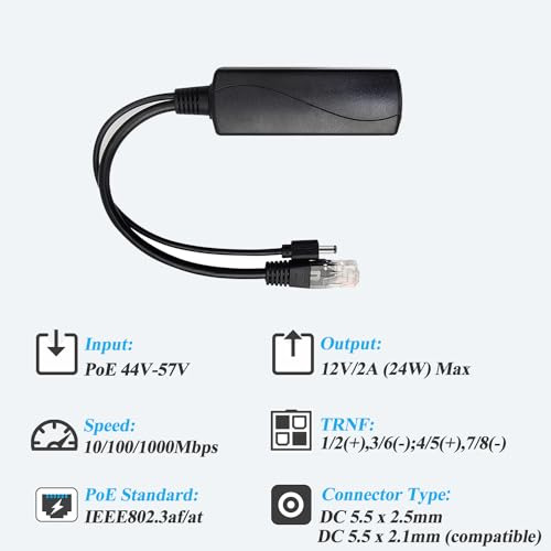 Divisor Poe Gigabit 12 V/2 A, Compatible Con Plug And Play