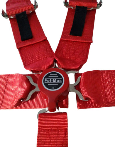 Cinturon De Competicion Rojo De 5 Puntas Fel- Mos 