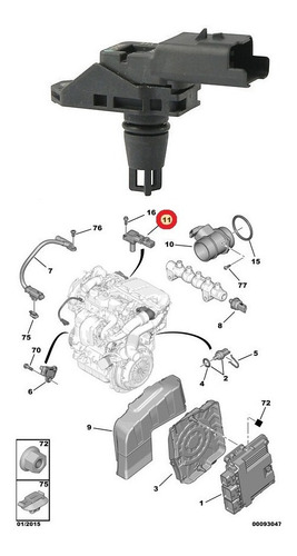 Sensor Presion Aire Admision Citroen C-elysee 1.6 Hdi 1920qr