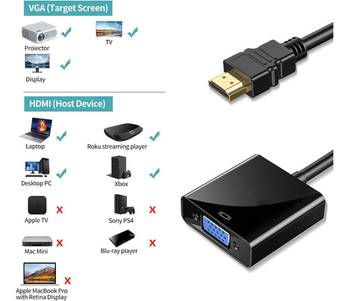 4 Pzs Adaptador Dp Displayport A Vga