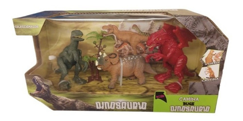 Dinosaurio Set De 3 A Cuerda Con Sonido Camina Poppi