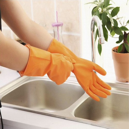 Imagen 3 de 7 de Guantes Limpieza Latex Resistentes Domestico Cocina Baño