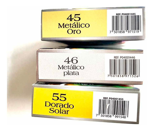 Imagen 2 de 2 de Óleo Velázquez 40ml Set De 3 Tonos Metálicos