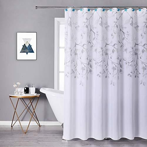 Central Park Gray Tan Leaf Shower Curtain Water Ymlme