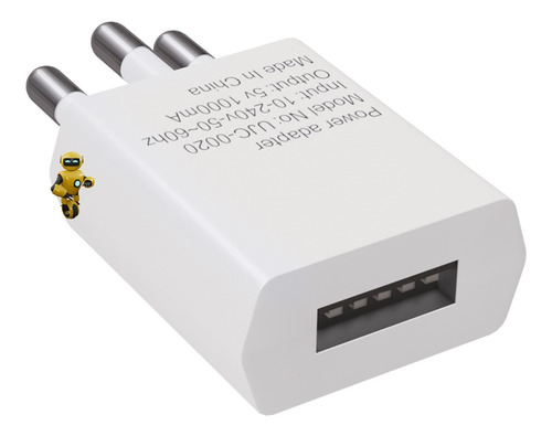 02 X Plug Usb Carregador Tomada  Universal  5v 1a Bivolt 