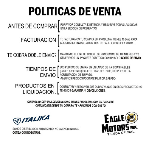 Imagen 2 de 2 de Kit De Focos Gts175 Italika Motoneta