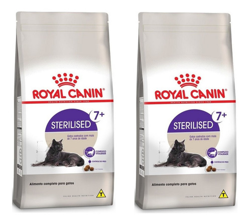 Kit 2 Unidades Ração Gatos Sterilised 7+ 4kg Royal Canin