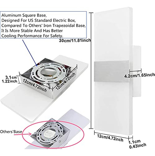 Lámpara De Pared Led 12w, Moderna, 2 Unidades, Blanco