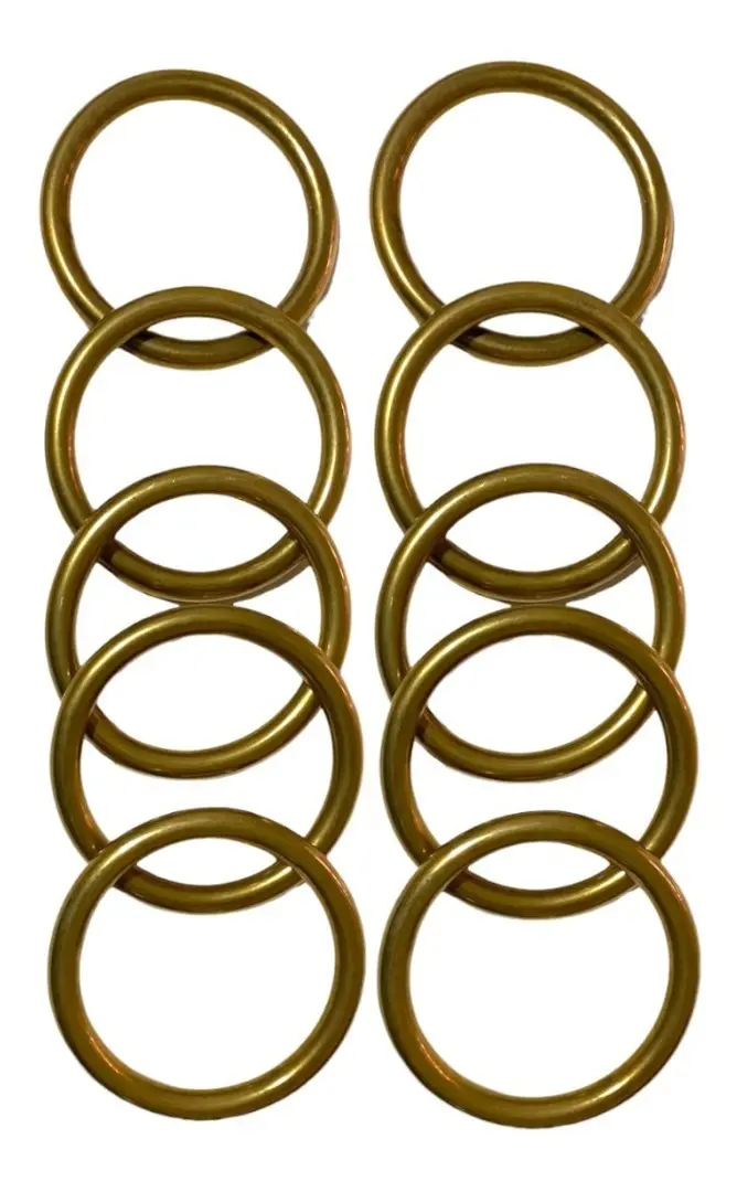 Argollas 32 Mm De Bronce Pulido 10 Un Artesanías Sogueros Bronce - Imagen 3