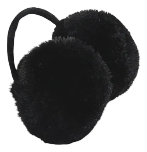 Orejeras De Invierno Lisas De Piel Alejandra Carteras Negro Liso