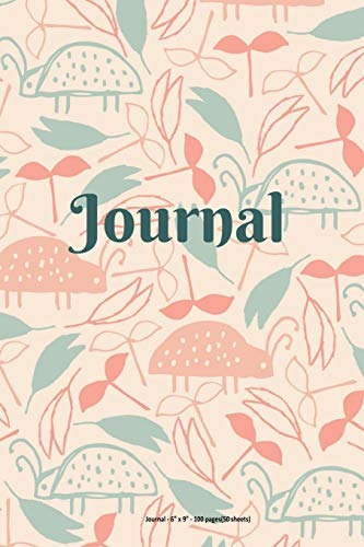 Journal Lady Bug And Floral  6 X 9 Inch  100 Pages (50 Sheet