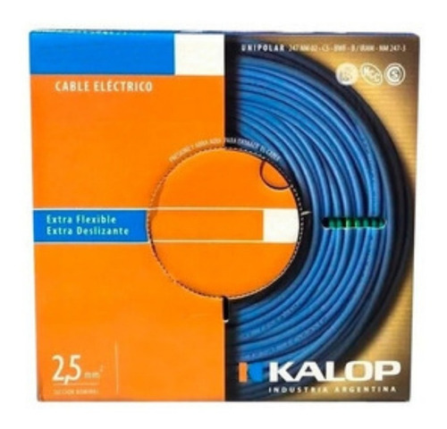 Imagen 3 de 5 de Cable Unipolar Kalop 2,5mm Normalizado Iram X50 Metros Cat5
