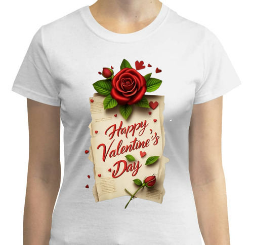 Playera Diseño De Carta De Amor - Rosas - San Valentín