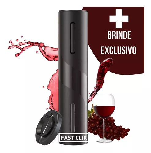 Abridor De Vinho Automático Saca Rolhas Elétrico + Tampa