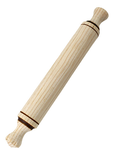Rodillo De Madera Artesanal Para Amasar Pequeño, 25 X 3 Cm Color Camel