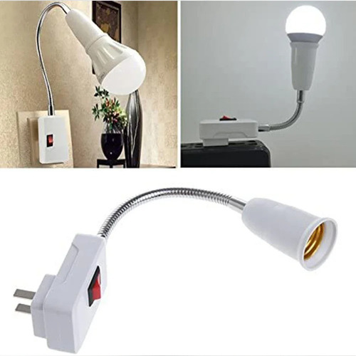 Enchufe De Ampolleta Led Base Giratoria Codo Flexible