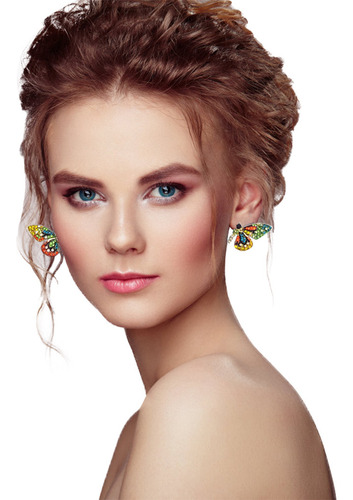 Pendientes G Wing Con Forma De Aguja De Strass Y Personalida