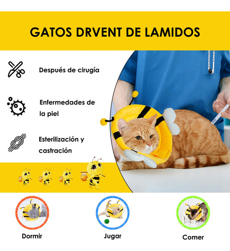 Collar De Recuperación Para Gatos, Collar Isabelino Para Per