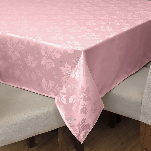 Toalha P/ Mesa 8 Lug. Quadrada 2,20m X 2,20m  - Jacquard Cor Rose