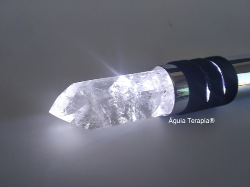 Imagem 10 de 10 de Cromoterapia Bastão Cobre Cromado Cristal Quartzo Legítimo