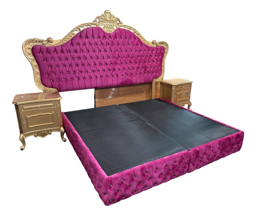Recamara Estilo Luis Xv King Size Modelo Yureni Set 5 Piezas Rosa Chicle