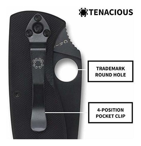 Herramienta Spyderco Tenacious 10 Cuchilla Negra Filos