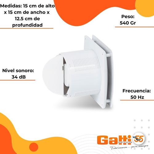 Extractor De Aire Baño/cocina 4 (10 Cm) Con Persiana