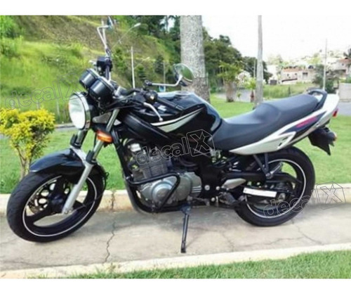 Kit Adesivo Emblema Compatível Com Suzuki Gs500 Preta Gs504 Cor Adesivo Lateral Gs500 Preta