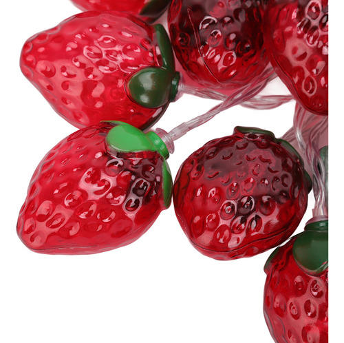 Cadena De Luces Led Con Forma De Fresa, Funciona Con Pilas,