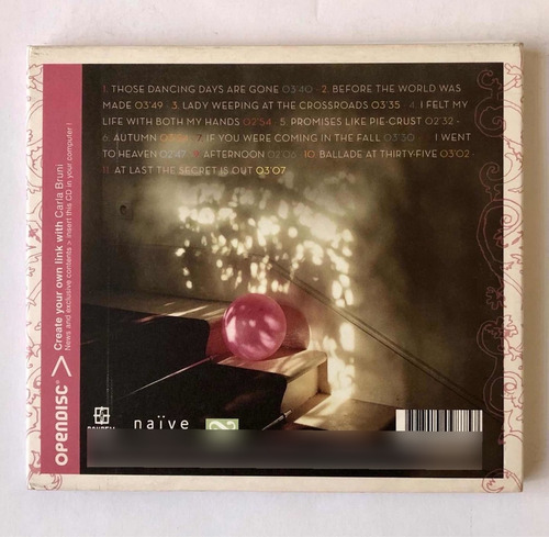 Carla Bruni - No Promises (cd) Digipack Opendisc Impecable