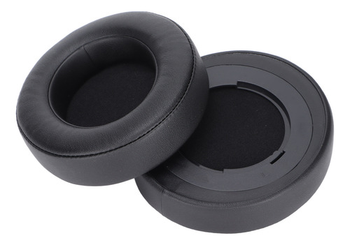 Almohadillas De Cuero Negro Para Auriculares, De Repuesto Bl