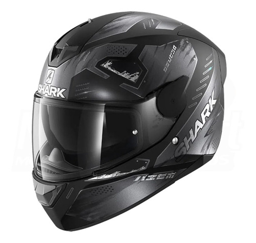 Capacete Fechado Shark D-skwal 2 Venger Kaa Preto Cinza