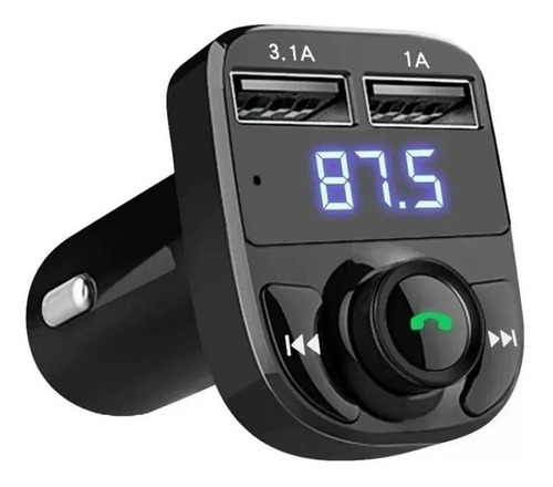 Bluetooth Transmisor Fm Auto Manos Libres Cargador 2 Usb