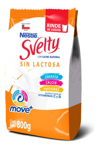 Leche En Polvo Svelty Descremada Sin Lactosa Bolsa 800 G