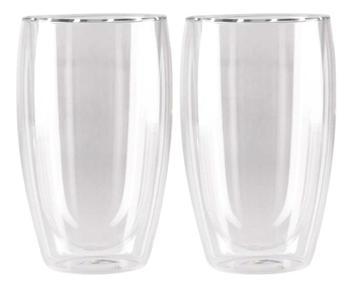 Set De 2 Vasos Latte Glaso Con Doble Pared De Vidrio Loi