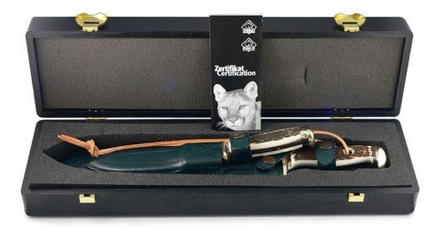 Imagen 3 de 9 de Set De Cuchillos Puma Waidbesteck 21cm Y 9,5cm Funda Cuero.