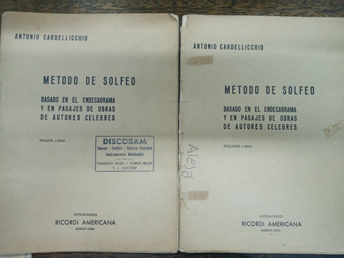 Metodo De Solfeo * 3 Libros * Antonio Cardellicchio * Ricord