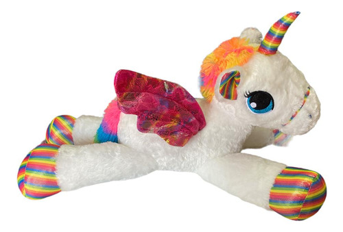 Unicornio De Peluche Gigante Con Alas Excelente Calidad Color Blanco