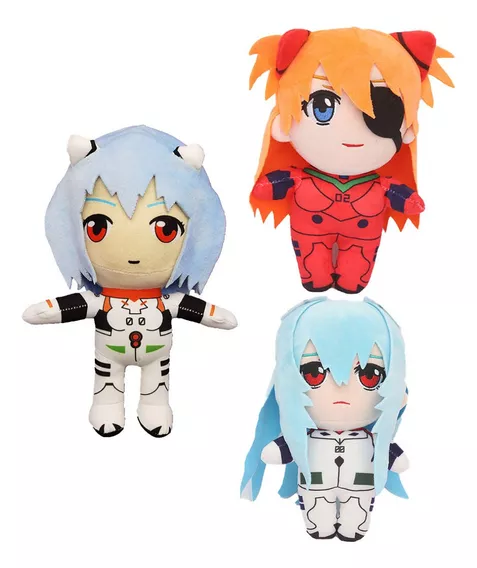 3pcs Eva Neon Genesis Evangelion Ayanami Rei Peluche Muñeca